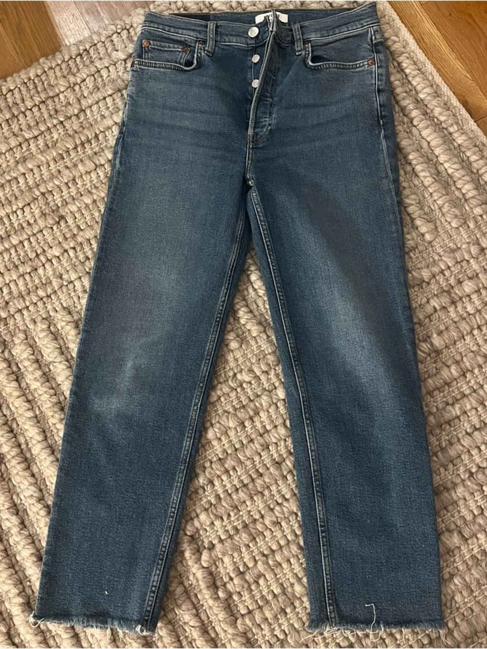 Re/Done 70s Stove Pipe Blue Straight-Leg Jeans
